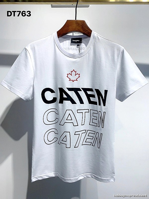 DSQ CATEN Letter Print Trendy Brand White Short Sleeve T-Shirt