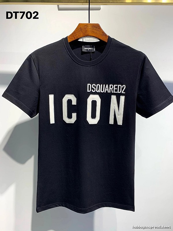 DSQ ICON Trendy Streetwear Style Black Short-sleeve T-shirt