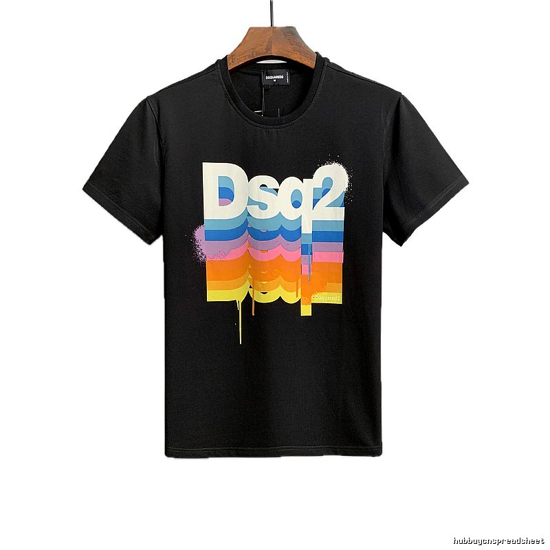 DSQ2 Color Gradient Street Style Black T-Shirt