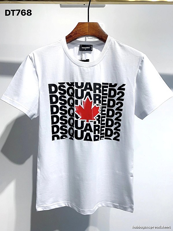 DSQ2 Maple Leaf Print Street Style White Short Sleeve T-Shirt