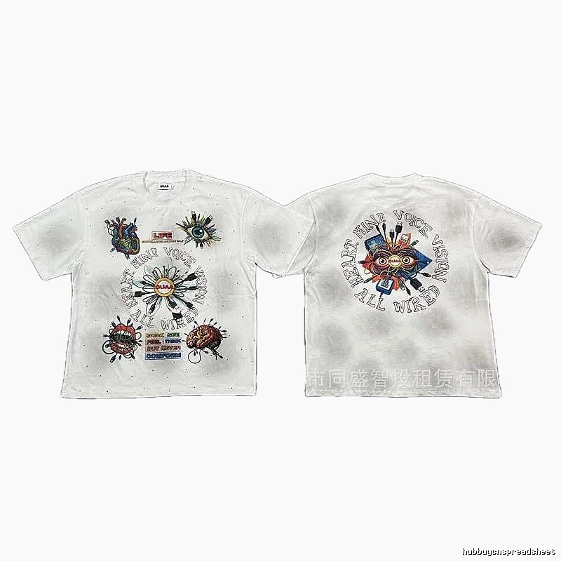 DUAA Organ Print Street Style White T-shirt