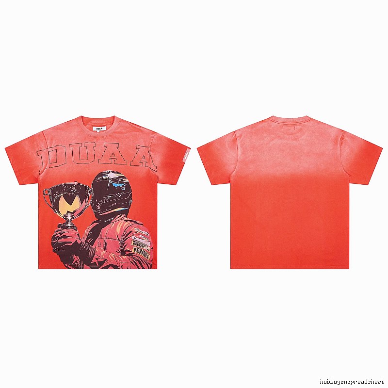 DUAA Racing Series Street Style Orange-red T-shirt
