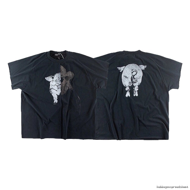 ERD GRJKD Pig Head Print High Street Black T-Shirt