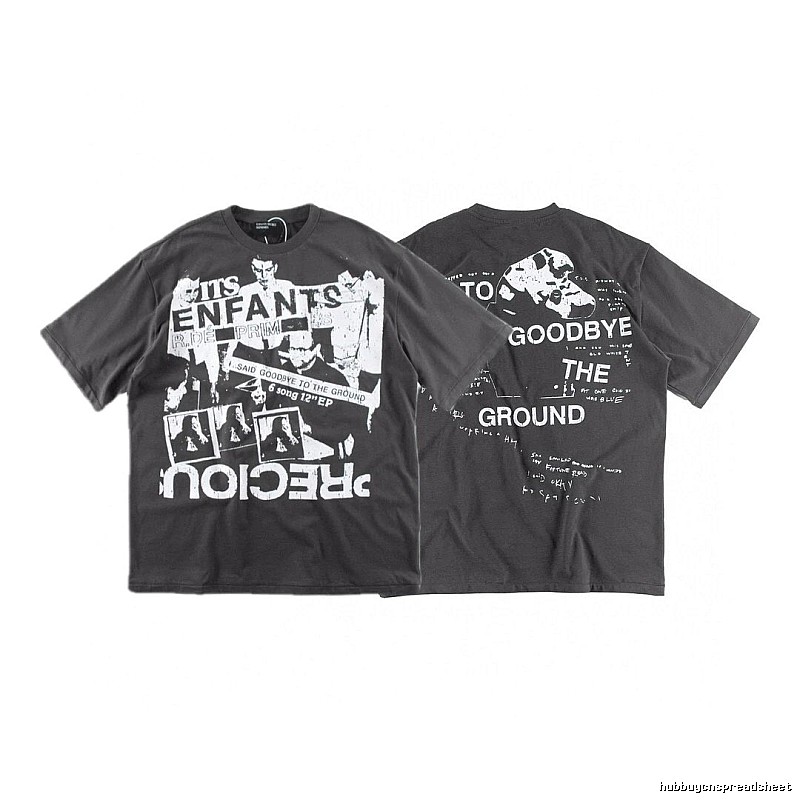 ERD GRJKD Printed Dark Style Charcoal Gray T-Shirt