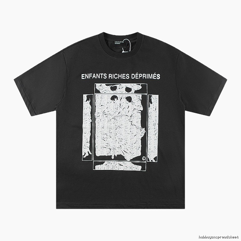 ERD Portrait Print Dark Style Black T-shirt