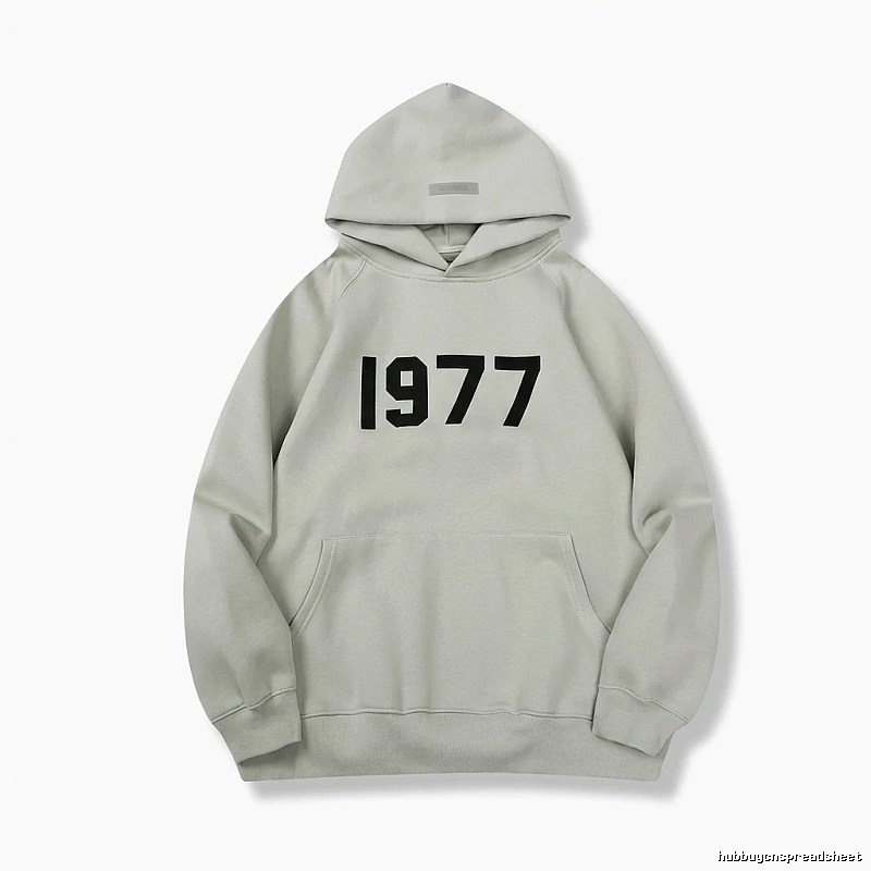 ESSENTIALS 1977 Minimalist Style Light Gray Hoodie