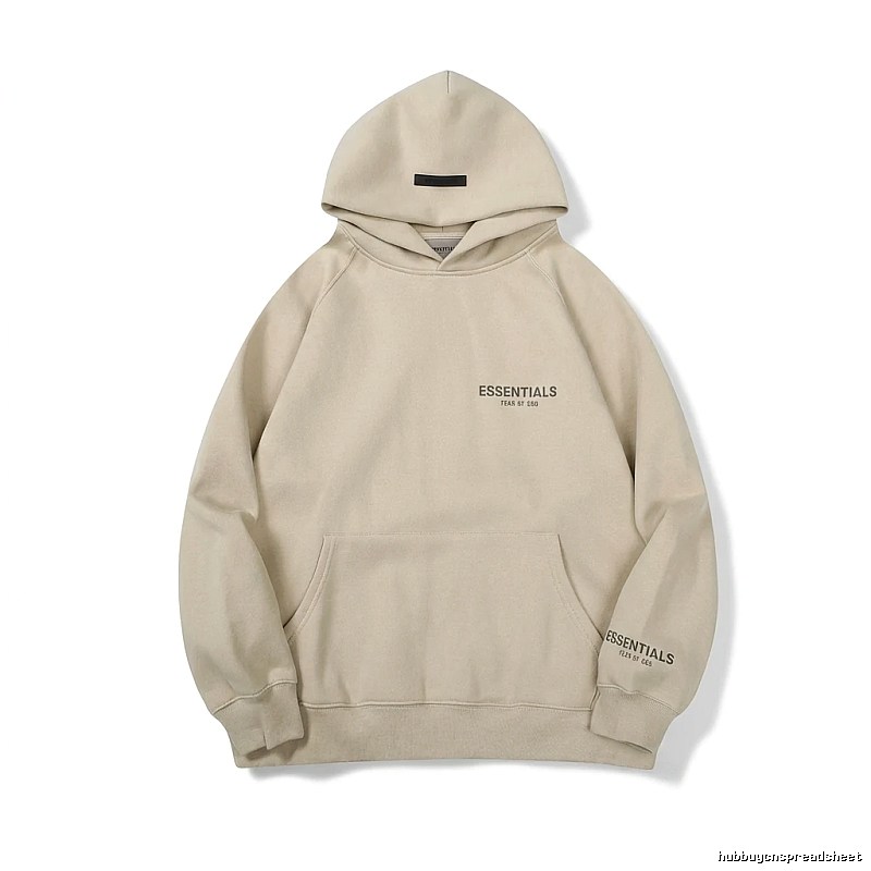 ESSENTIALS minimalist style beige hoodie