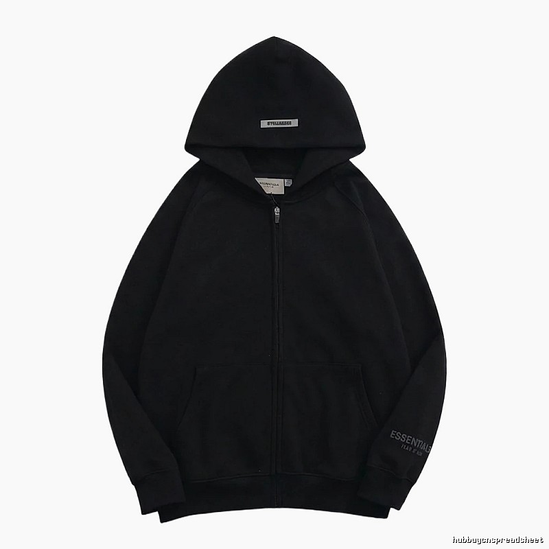 ESSENTIALS minimalist style black hoodie