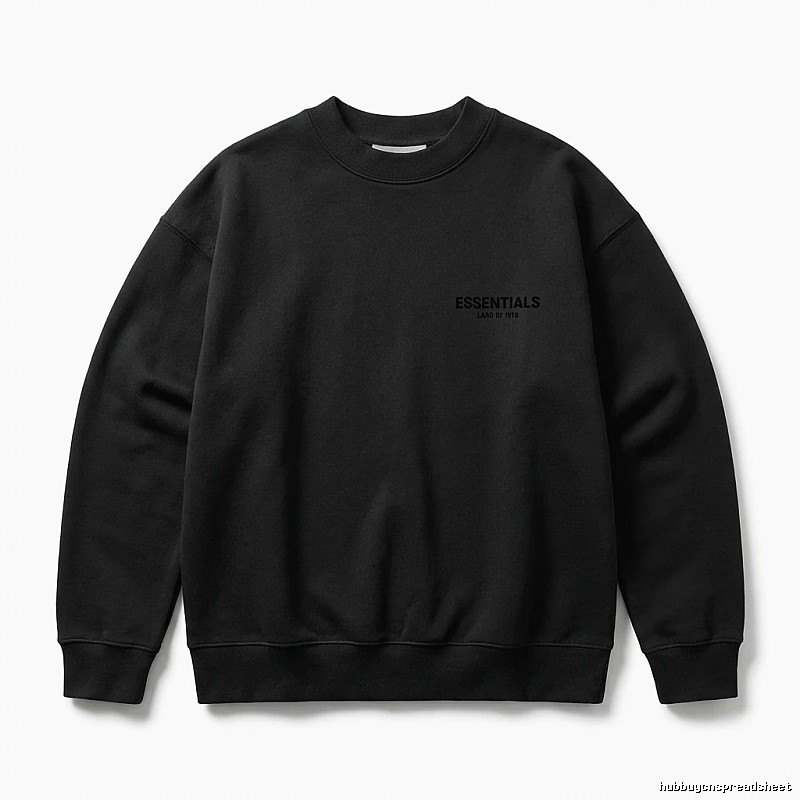 ESSENTIALS minimalist style black sweatshirt