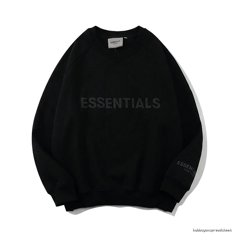 ESSENTIALS minimalist style black sweatshirt