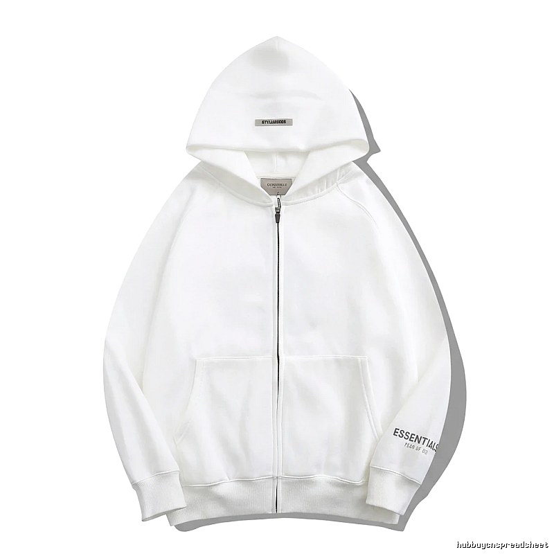 ESSENTIALS minimalist style white hoodie