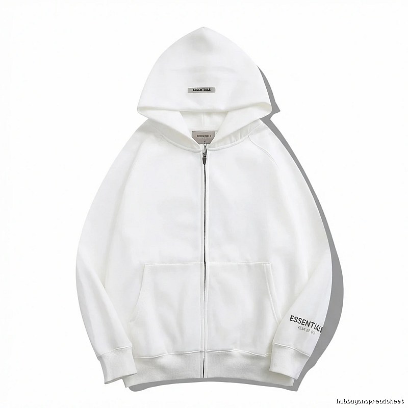 ESSENTIALS minimalist style white hoodie