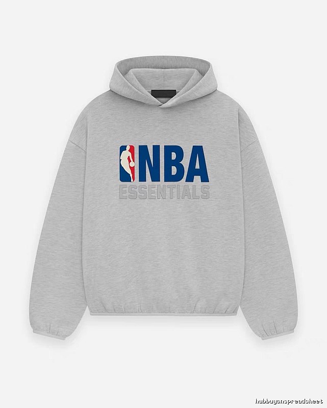 ESSENTIALS NBA-style light gray hoodie