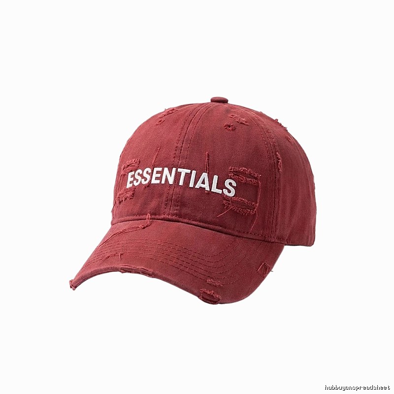 Essentials Ripped Style Burgundy Hat