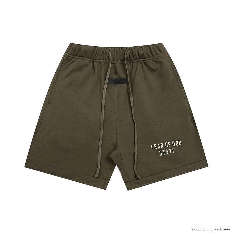 ESSENTIALS Sporty Military Green Shorts