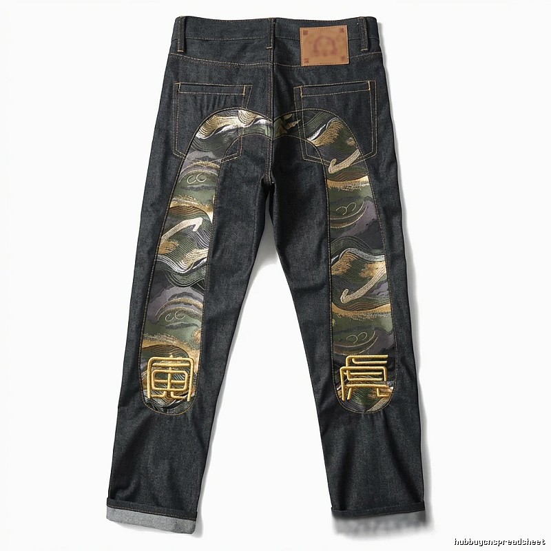 EVISU camouflage retro-style jeans