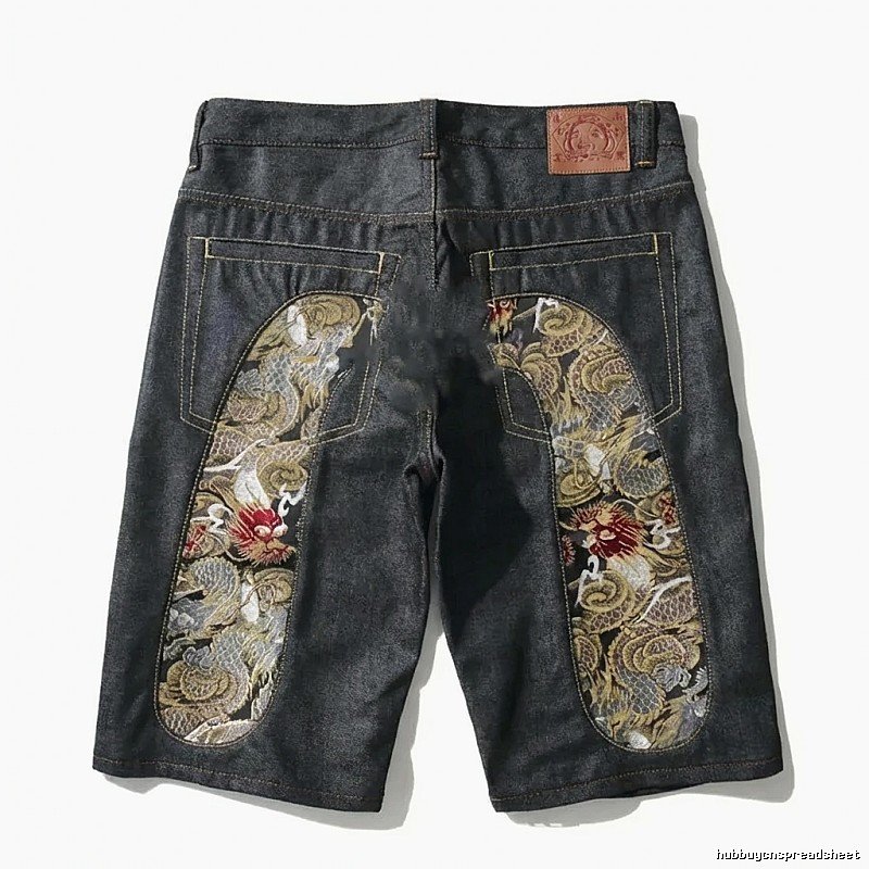 EVISU dragon pattern retro denim shorts