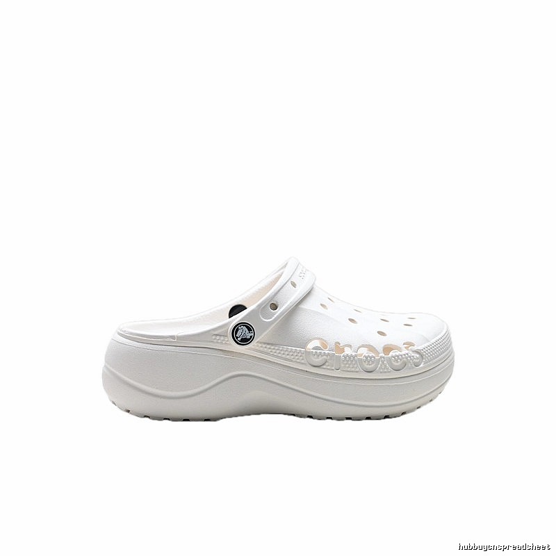 Fashionable white Crocs clogs
