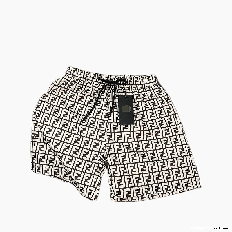 Fendi FF Monogram Streetwear Style White and Black Shorts