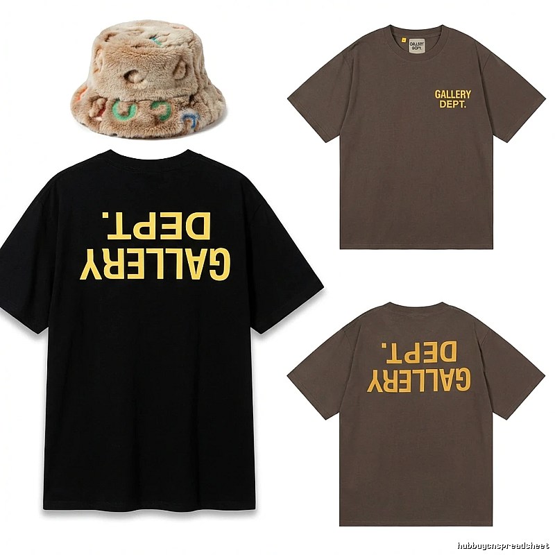 Gallery Dept Trendy and Cool Style Black T-shirt