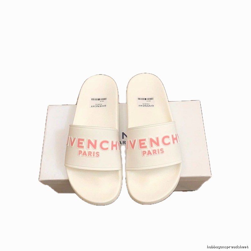Givenchy Letter Print Casual Style White Slippers