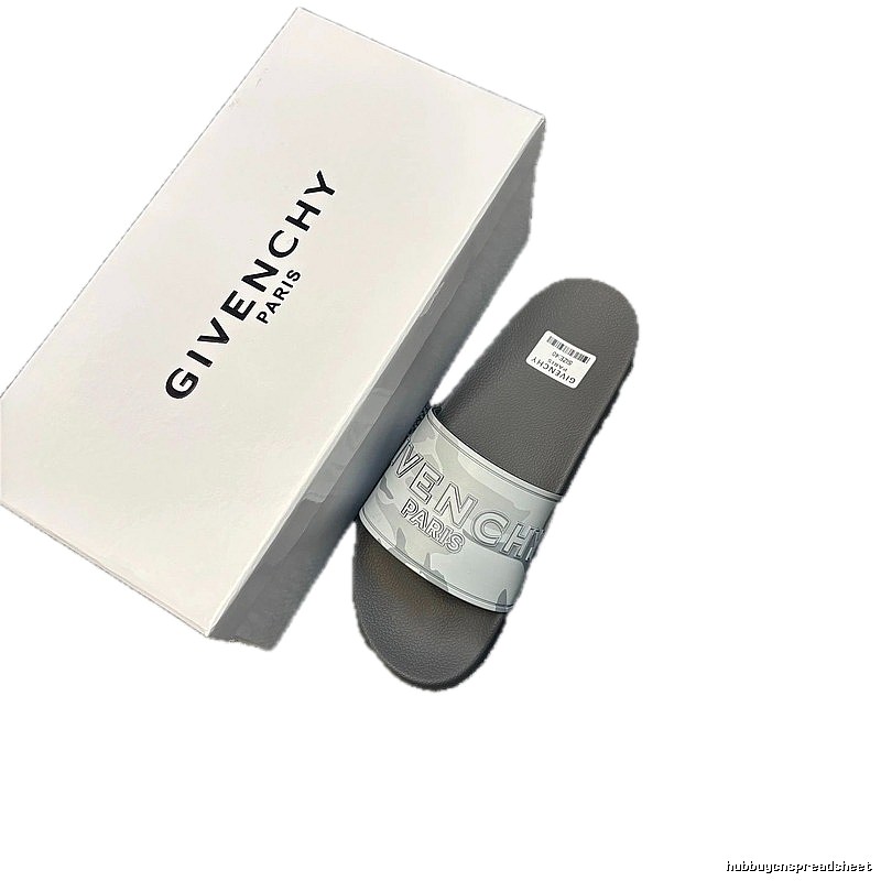 Givenchy Paris Camo Streetwear Gray Slides