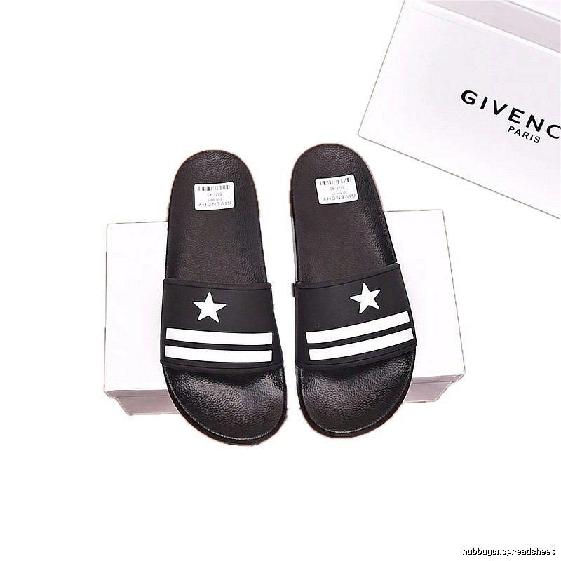 Givenchy Star-Stripe Trendy Style Black Slides