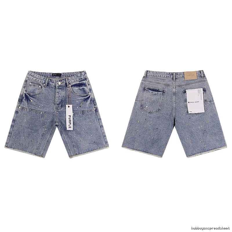 Godspeed Ink-splashing Street Style Light Blue Denim Shorts