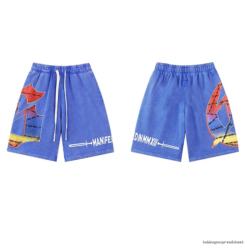 Godspeed Printed Street Style Blue Shorts