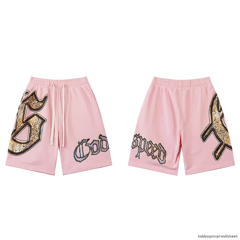 Godspeed Printed Vintage Style Pink Shorts