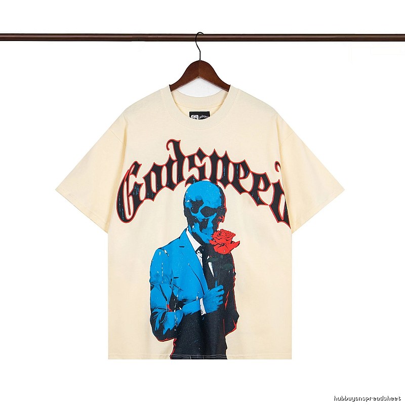 Godspeed Skull Print Street Style Beige T-shirt