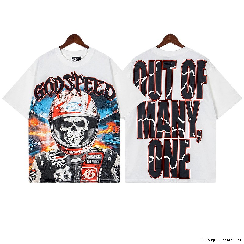 Godspeed Skull Racing Street Style White T-shirt