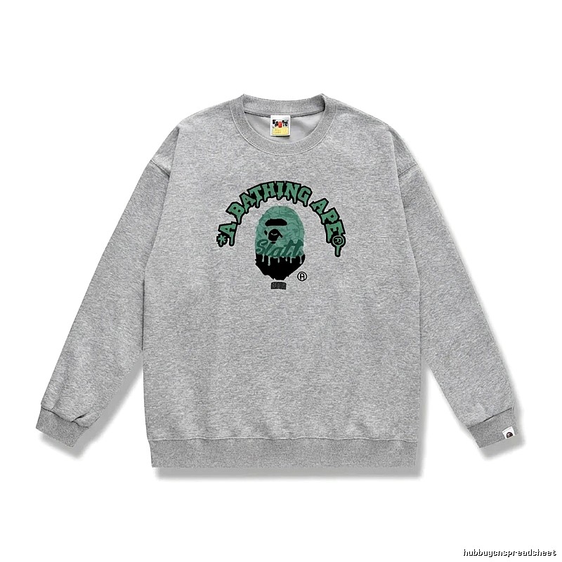 Grey hoodie with Bape Ape Head logo