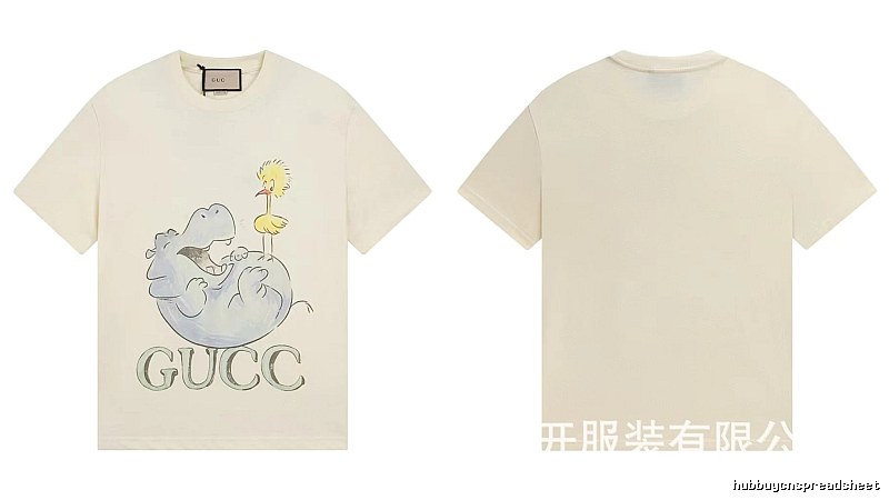 Gucci Cartoon Hippo Casual Off-white T-shirt