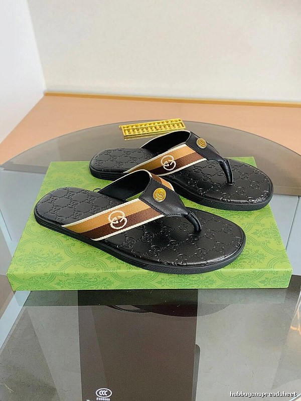 Gucci Classic Webbing Casual Style Black Flip-Flops