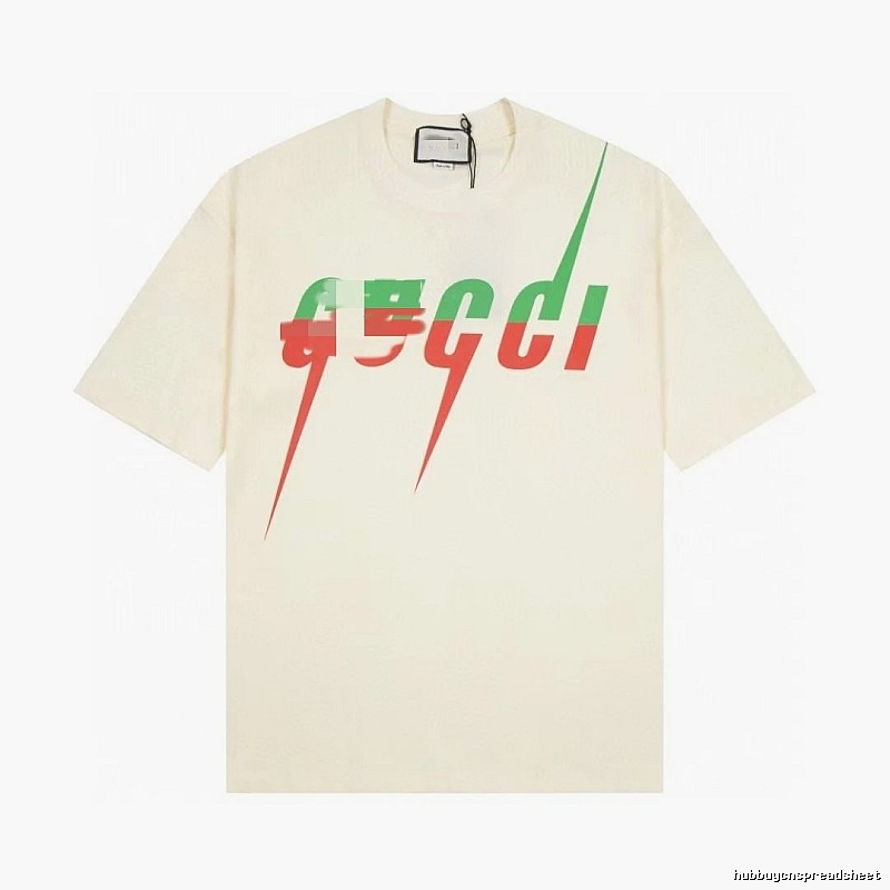 Gucci Color-block Print Casual Style Off-white Short-sleeve T-shirt