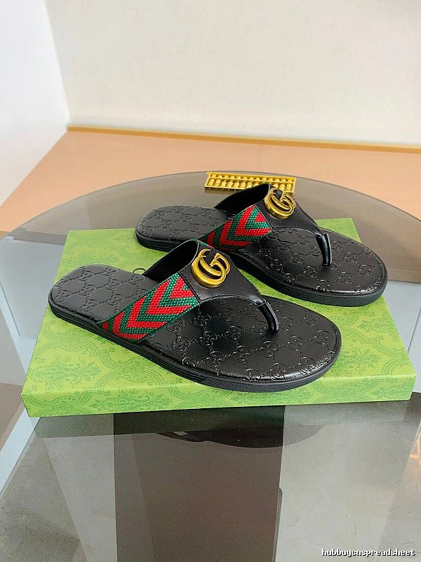 Gucci Double G Vintage Black Flip-Flops