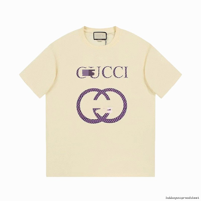 Gucci Double G Vintage Style Beige Short Sleeve T-Shirt
