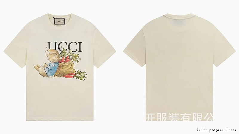 Gucci Peter Rabbit Vintage Style Off-White Short-Sleeve T-Shirt