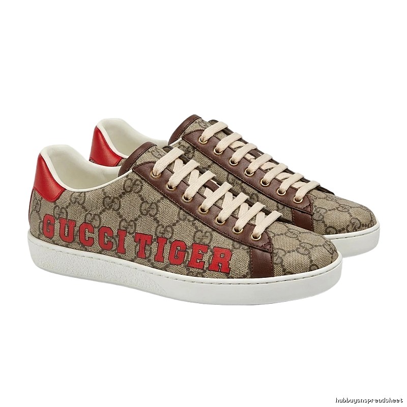 Gucci retro-style brown-red sports shoes