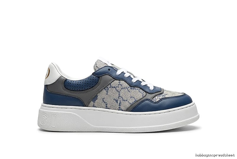 Gucci vintage blue and white patchwork sneakers