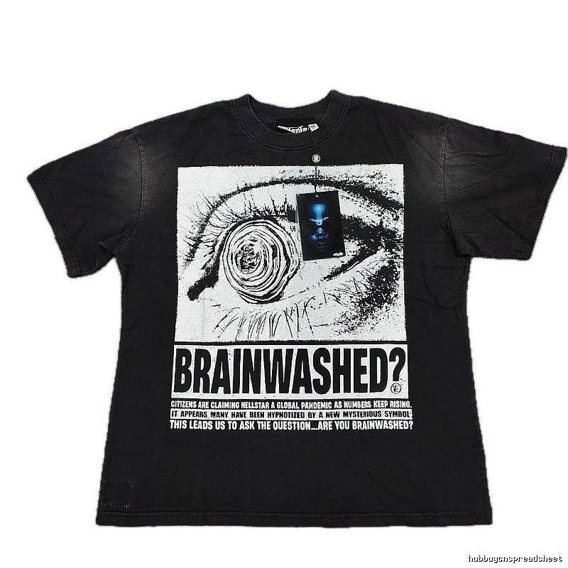 Hellstar Eye Print Street Style Black T-shirt