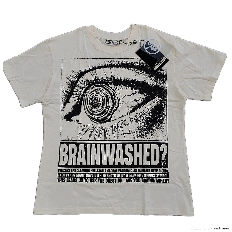 Hellstar Eye Print Street Style White T-Shirt
