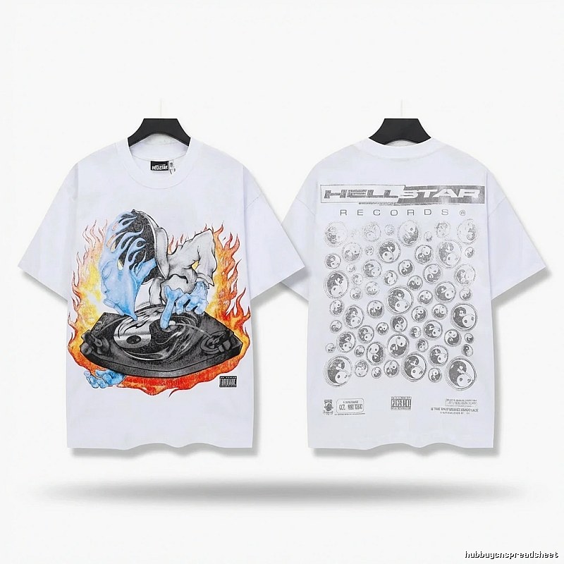 Hellstar Flame Trendy White T-shirt