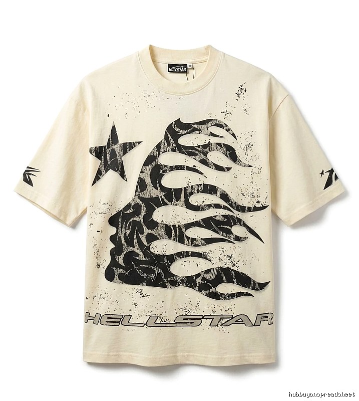 Hellstar Flame Wind Beige T-shirt