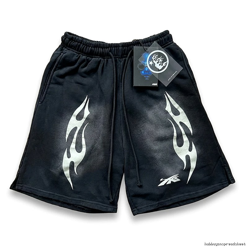 Hellstar Flame Wind Black Shorts