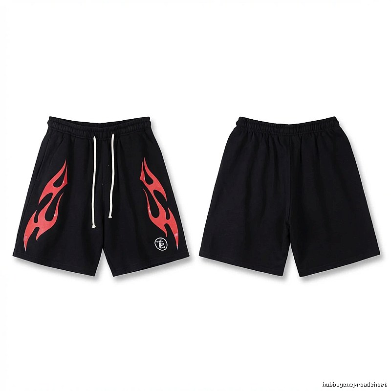 Hellstar Flame Wind Black Shorts