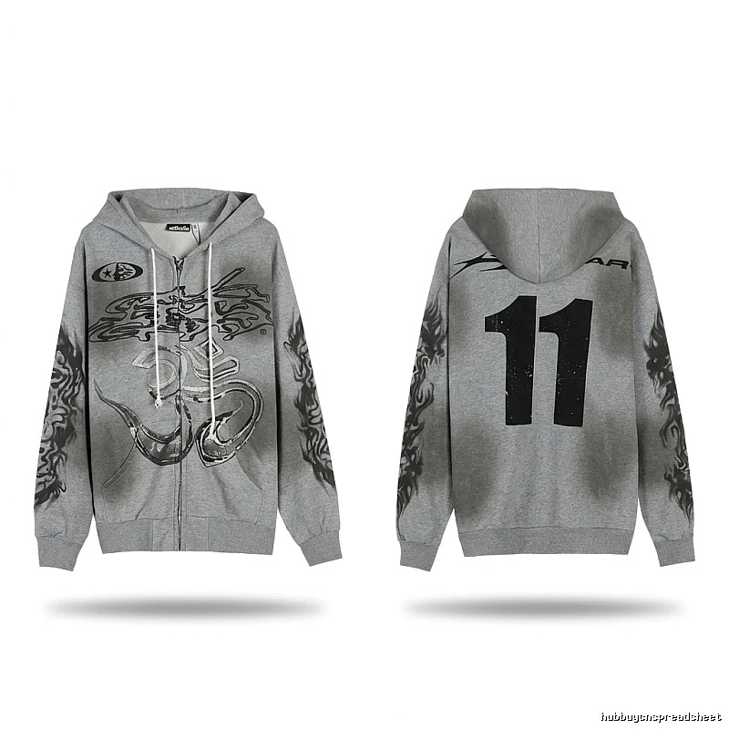Hellstar Flame Wind Gray Sweatshirt