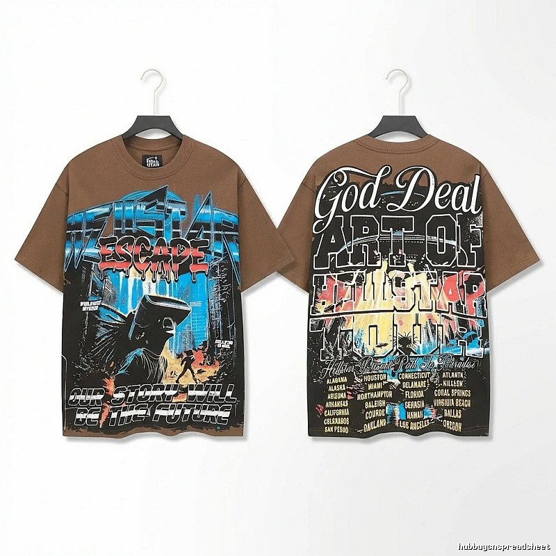 Hellstar Graffiti Style Brown T-shirt