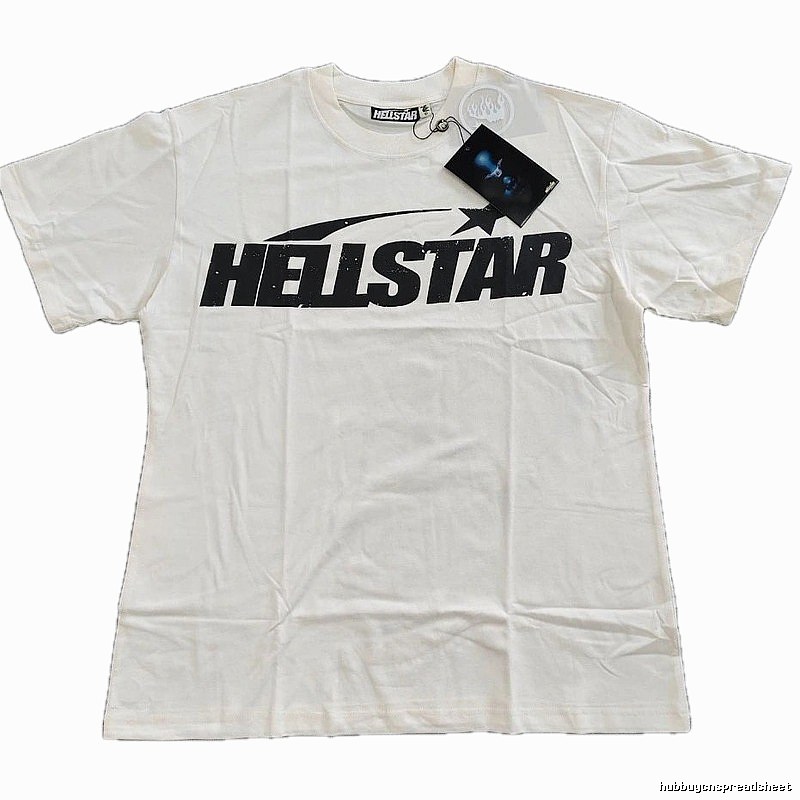 Hellstar Letter Print Street Style Off-white T-Shirt